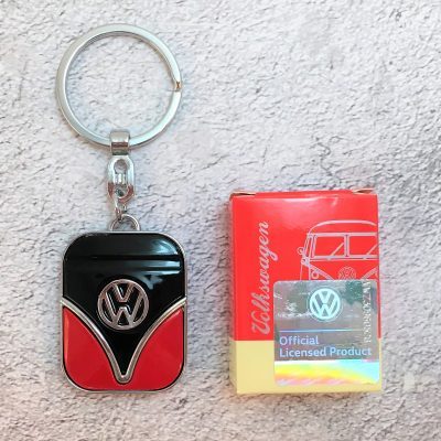 VW-Schlüsselanhänger-Samba-rot-schwarz