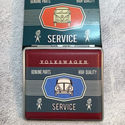 VW-Zigarettenetui-Service-Käfer-rot-grau
